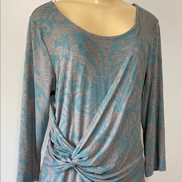 Soft Surroundings Elegant Teal and Gray Women's Top Size M - Picture 3 of 7